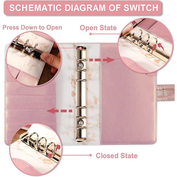 A6 Notebook Binder Cover - Binder Cover 6 Ring, Mini Binder for A6 Filler Paper - Picture 4 of 16